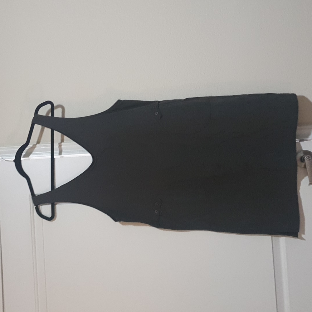 Khaki overall mini shift dress